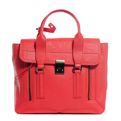 3.1 Phillip Lim 3.1 Textured Calfskin Medium Pashli Satchel Coral 1 of 13