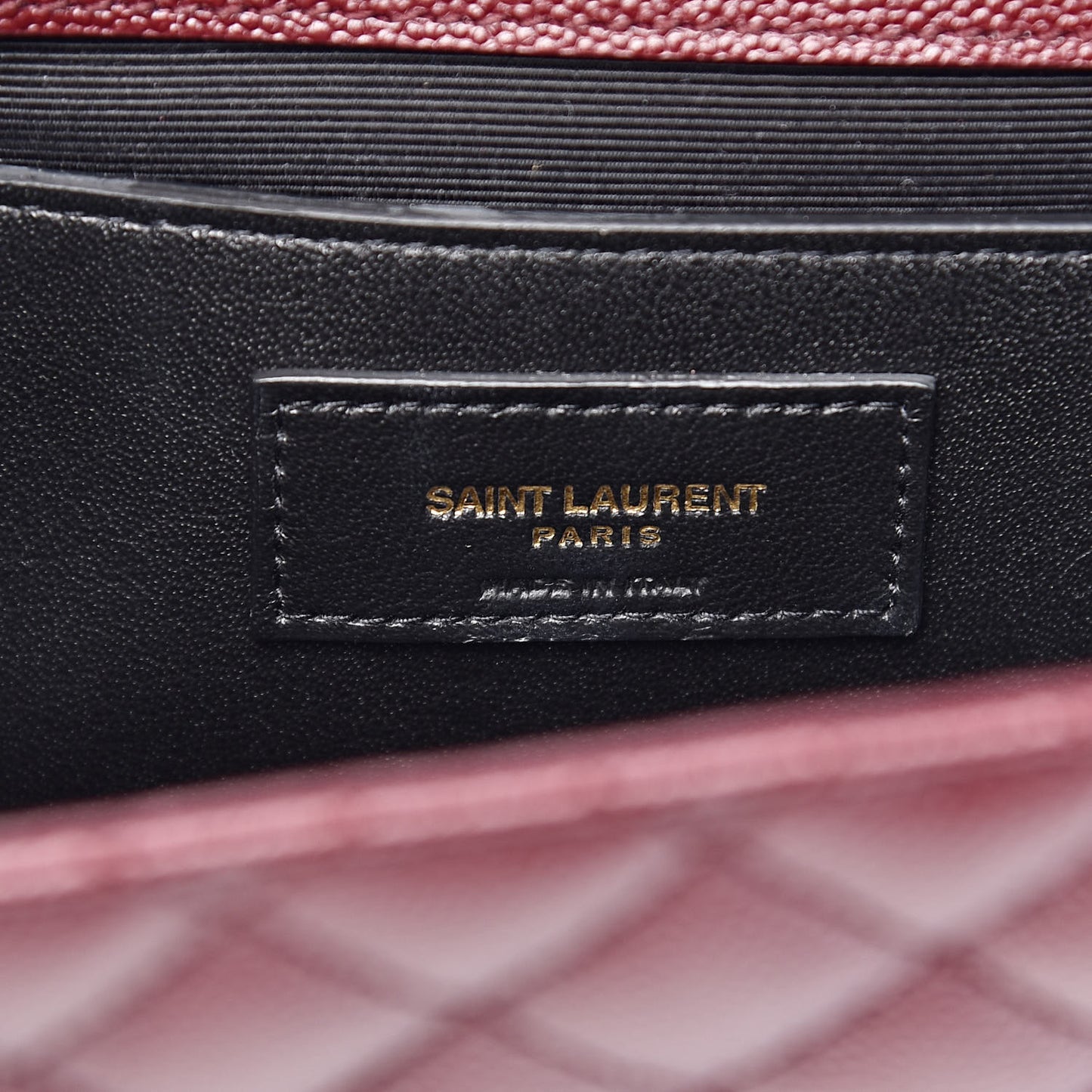 Grain De Poudre Textured Mixed Matelasse Medium Triquilt Monogram Satchel Rouge Legion