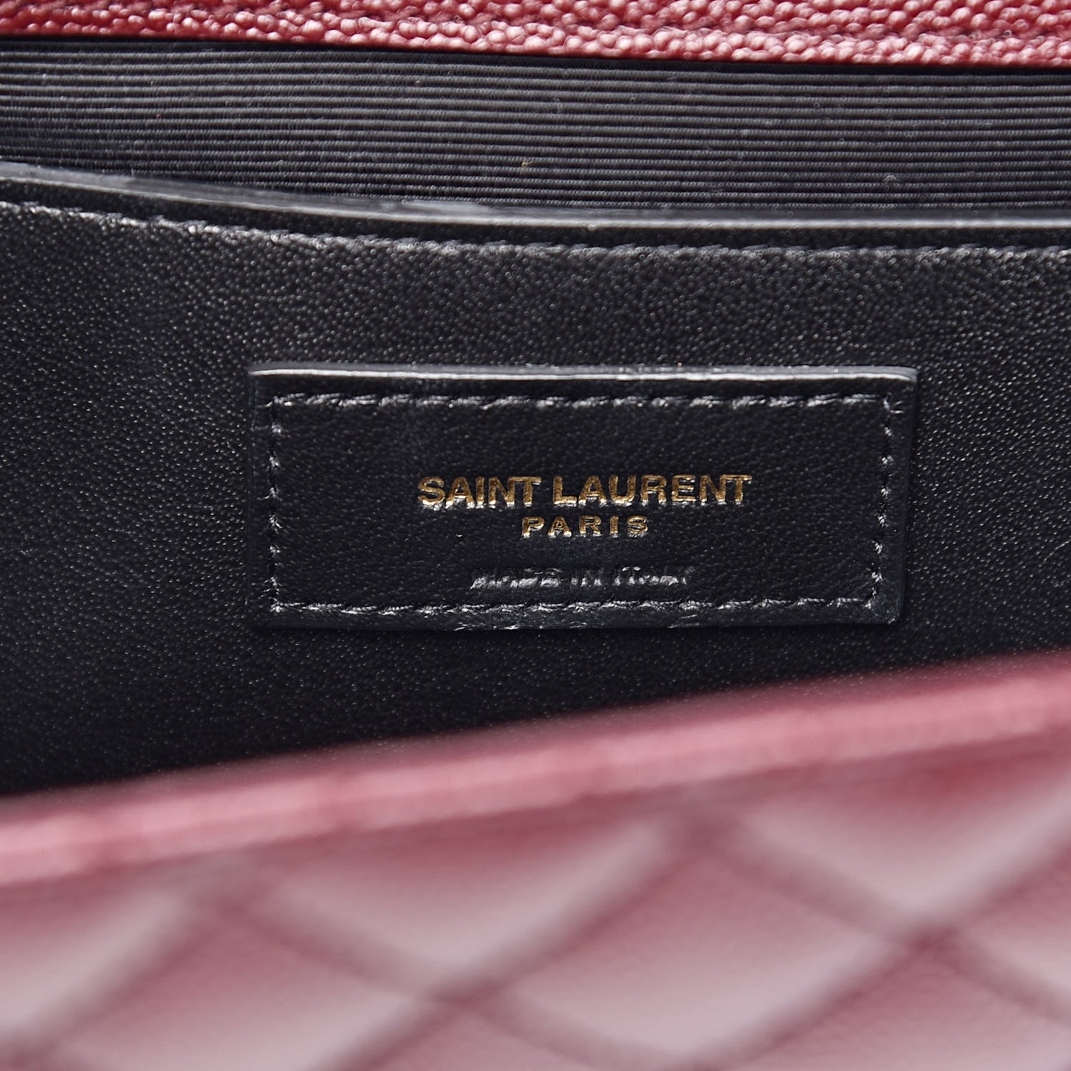 Saint Laurent Grain De Poudre Textured Mixed Matelasse Medium Triquilt Monogram Satchel Rouge Legion 7 of 10