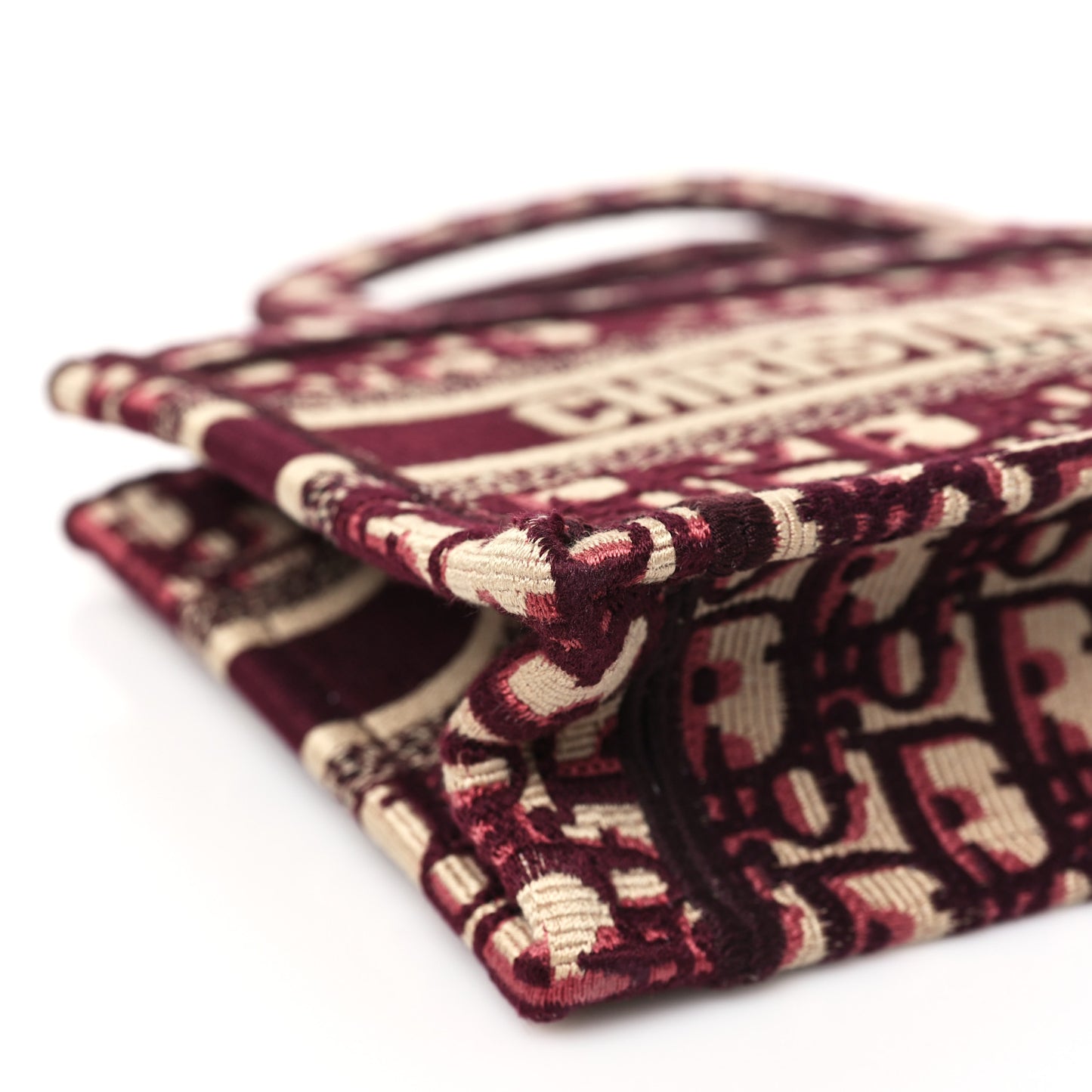 Oblique Mini Book Tote Burgundy Multicolor