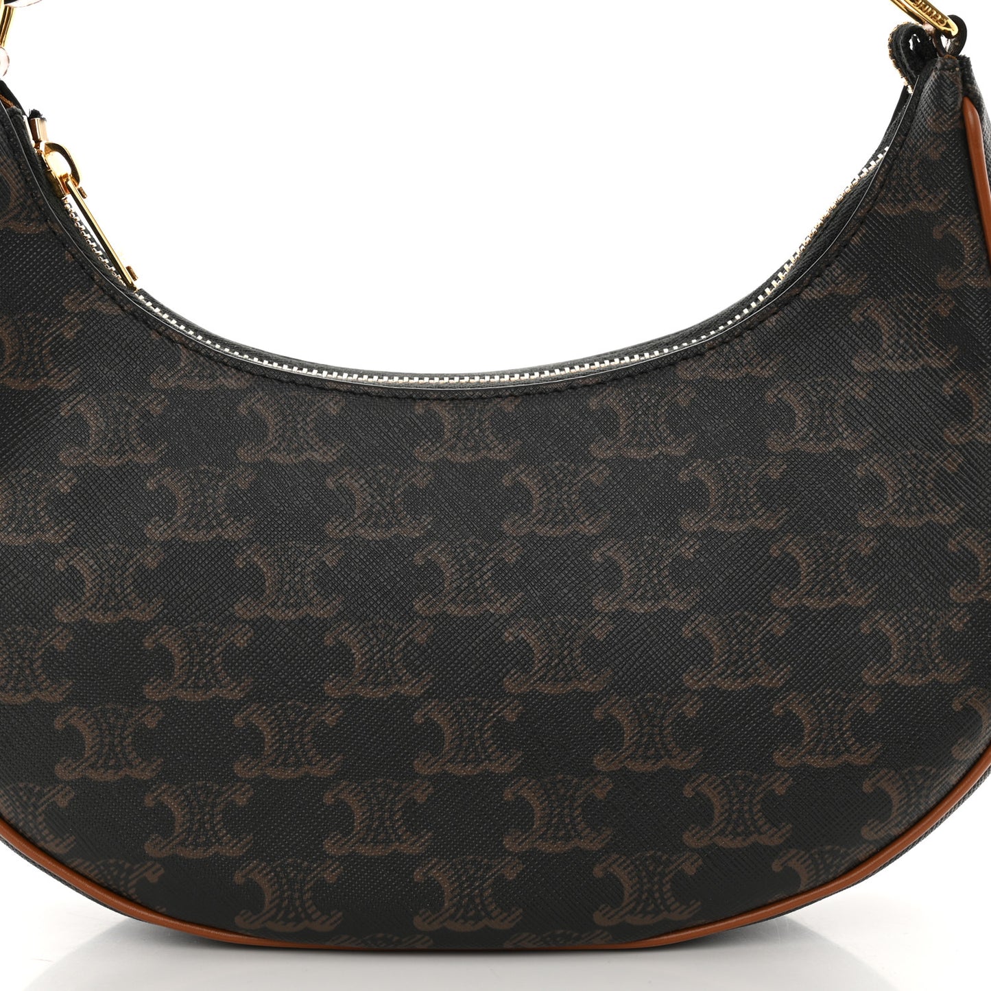 Triomphe Canvas Calfskin Ava Shoulder Bag Tan