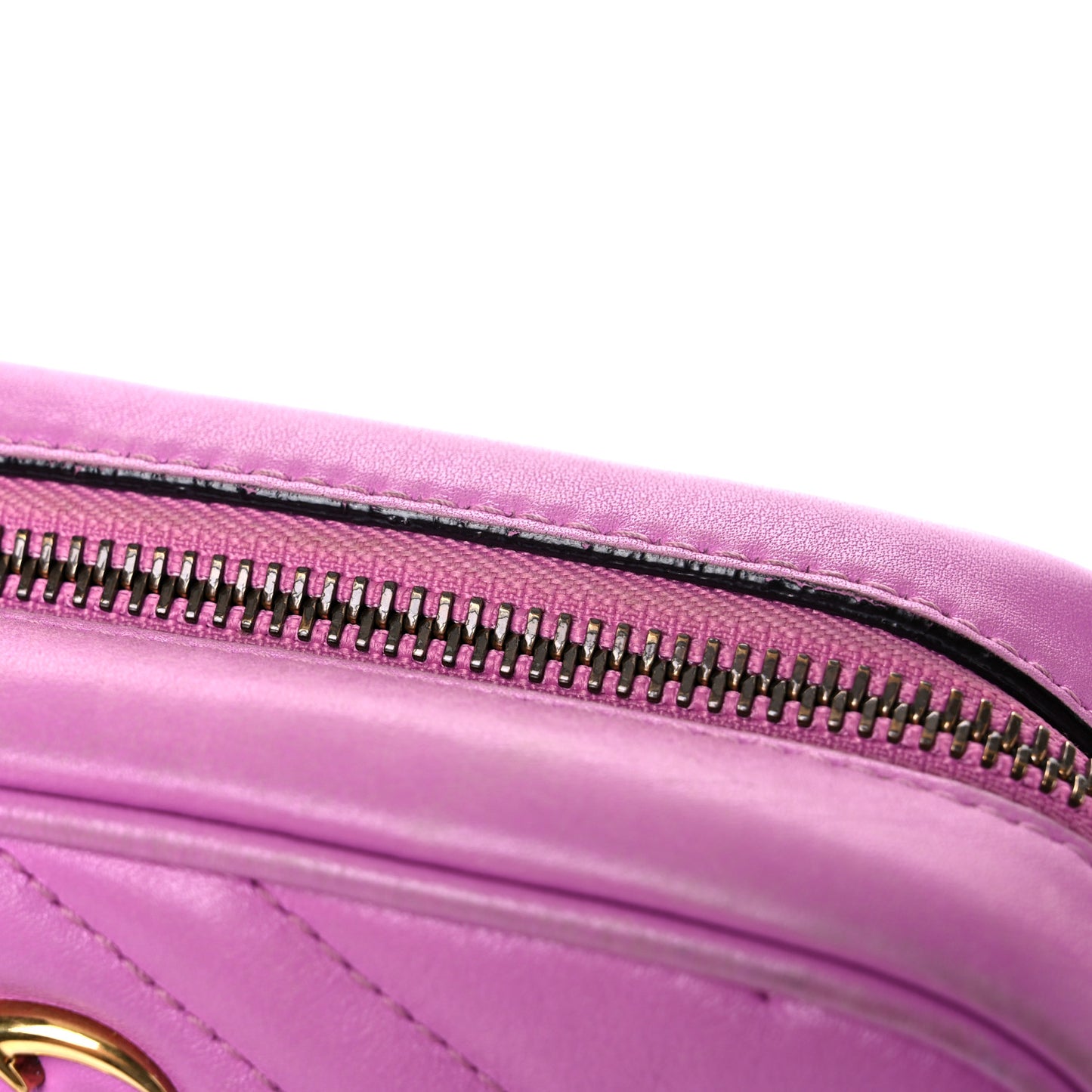 Calfskin Matelasse Mini GG Marmont Chain Shoulder Bag Candy Mousse