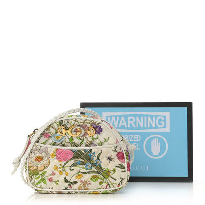 Gucci Canvas Flora Floral Trapuntata Mini Zumi Dome Shoulder Bag White 15 of 15