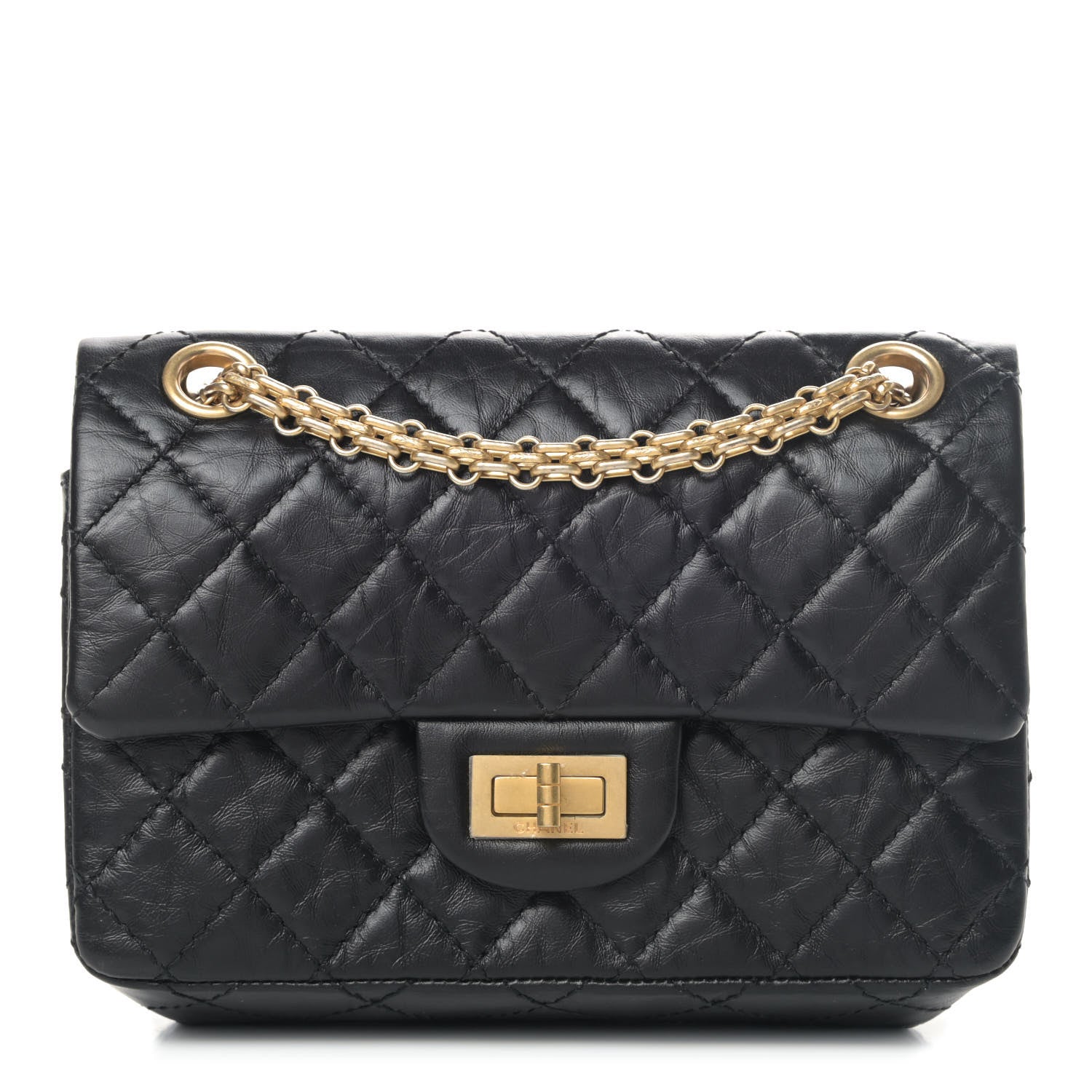 Chanel Aged Calfskin Quilted 2.55 Reissue Mini Flap Black 1 of 5