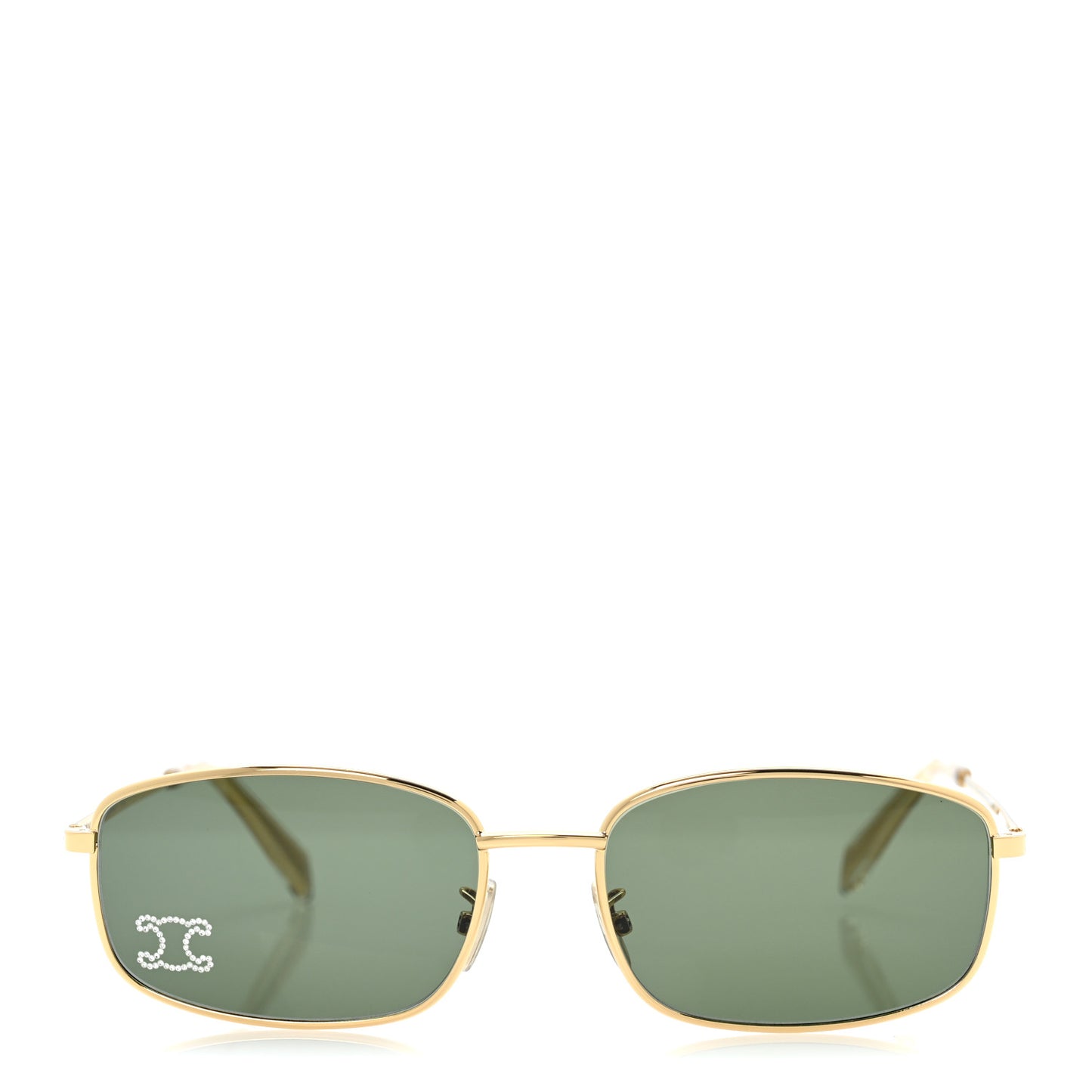 Metal Rhinestone Sunglasses CL40285U Gold