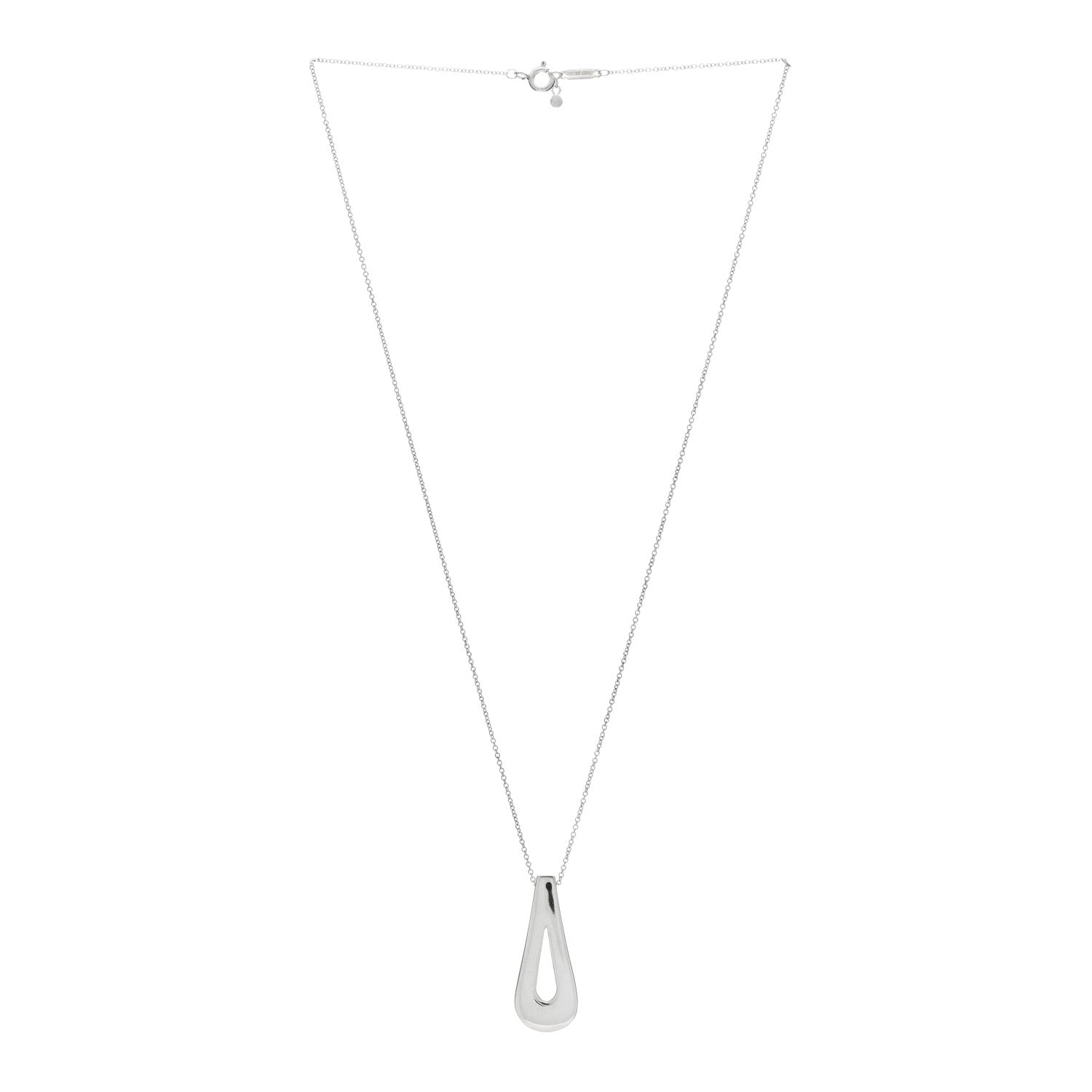 Tiffany Sterling Silver Blue Sapphire Loop Pendant Necklace 2 of 4