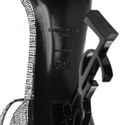 Saint Laurent Metallic Calfskin Opyum 110 Sandals 38.5 Argento 6 of 7