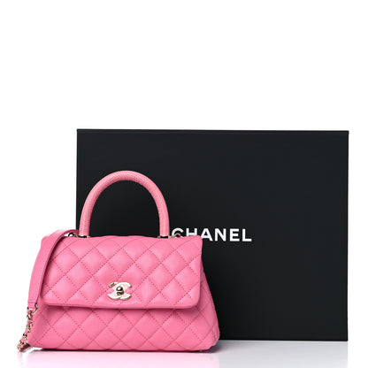 Chanel Caviar Lizard Embossed Quilted Mini Coco Handle Flap Pink 11 of 11