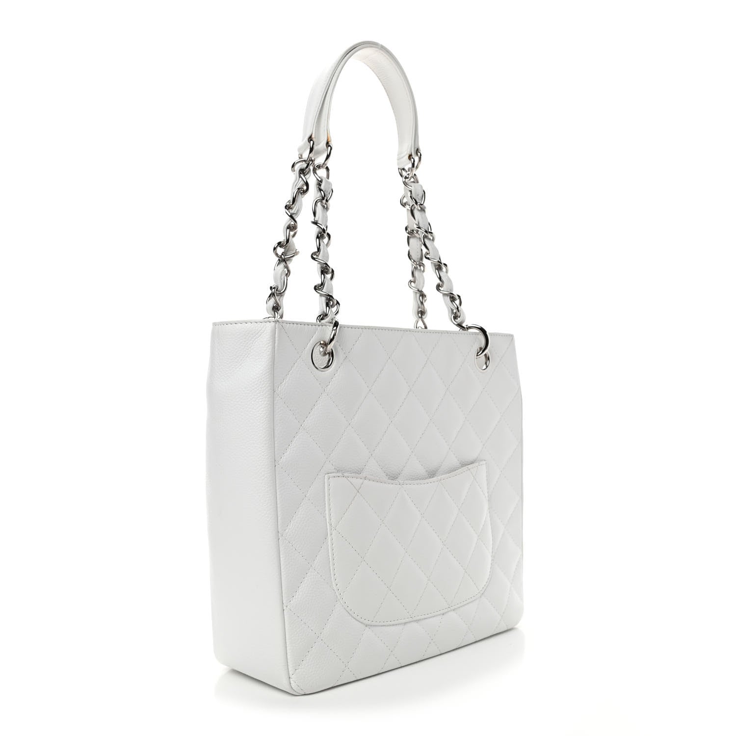 Chanel Caviar Quilted Petit Shopping Tote PST White 2 of 4