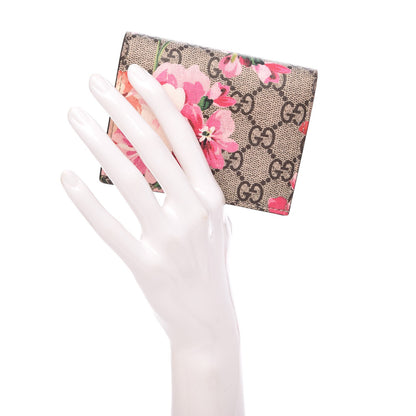 Gucci GG Supreme Monogram Blooms Card Case Beige Multicolor Dry Rose 2 of 7