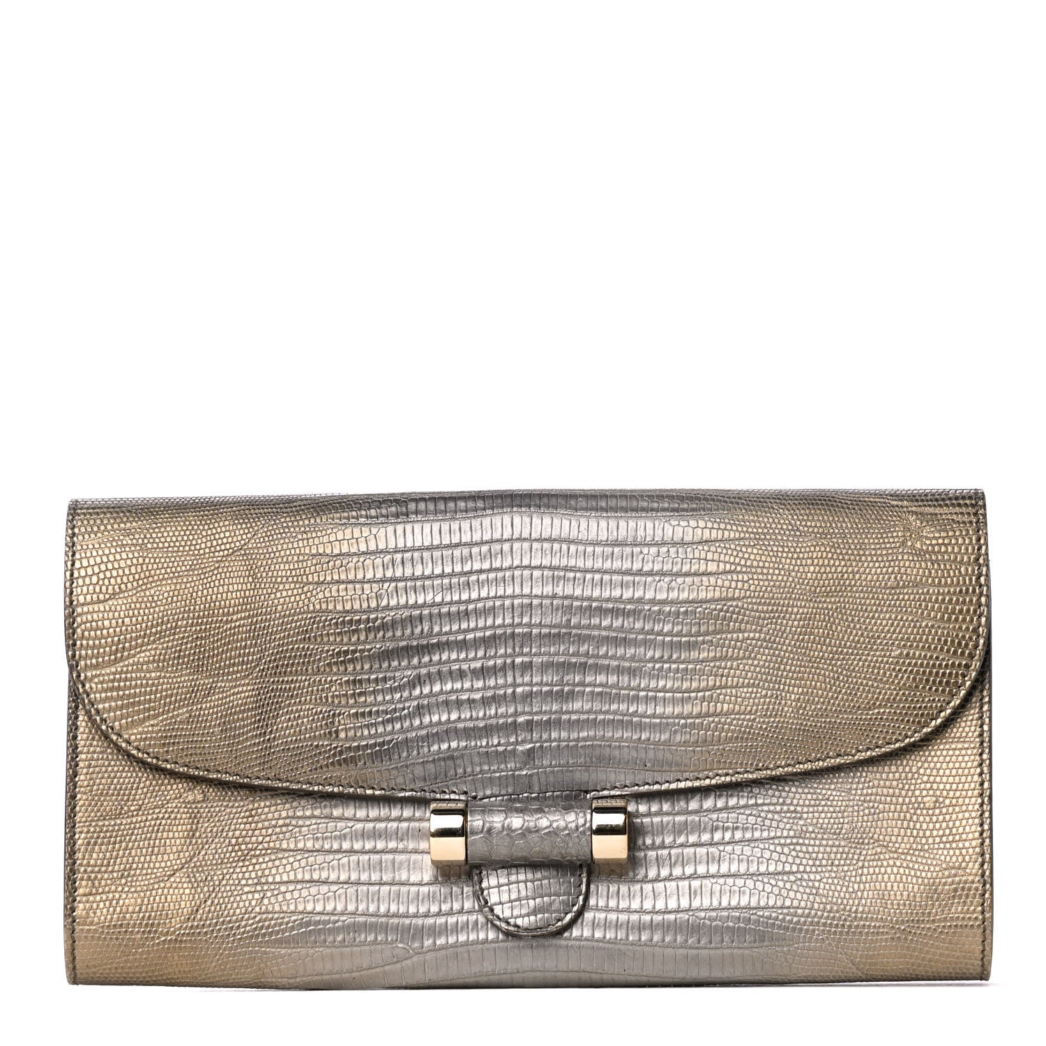 Saint Laurent Ombre Lizard Muse Clutch Silver 1 of 4