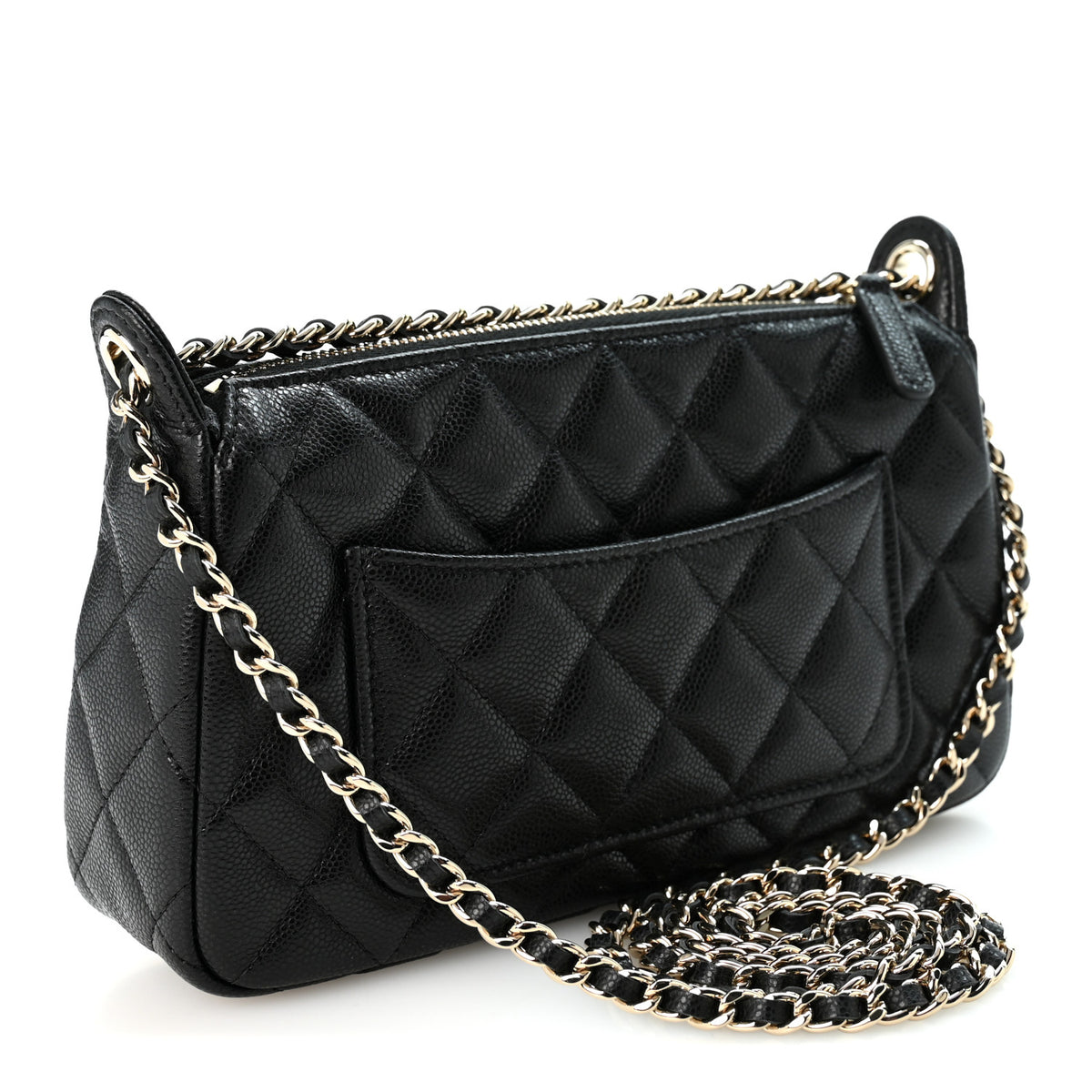 Chanel Caviar Quilted Purse With Chain Black 3 of 11
