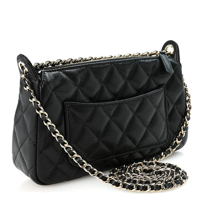 Chanel Caviar Quilted Purse With Chain Black 3 of 11