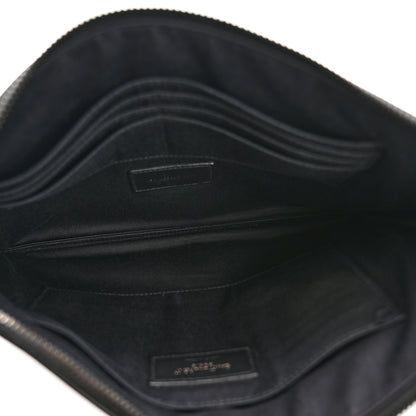Saint Laurent Grain De Poudre Monogram Monochrome iPad Case Black 5 of 9