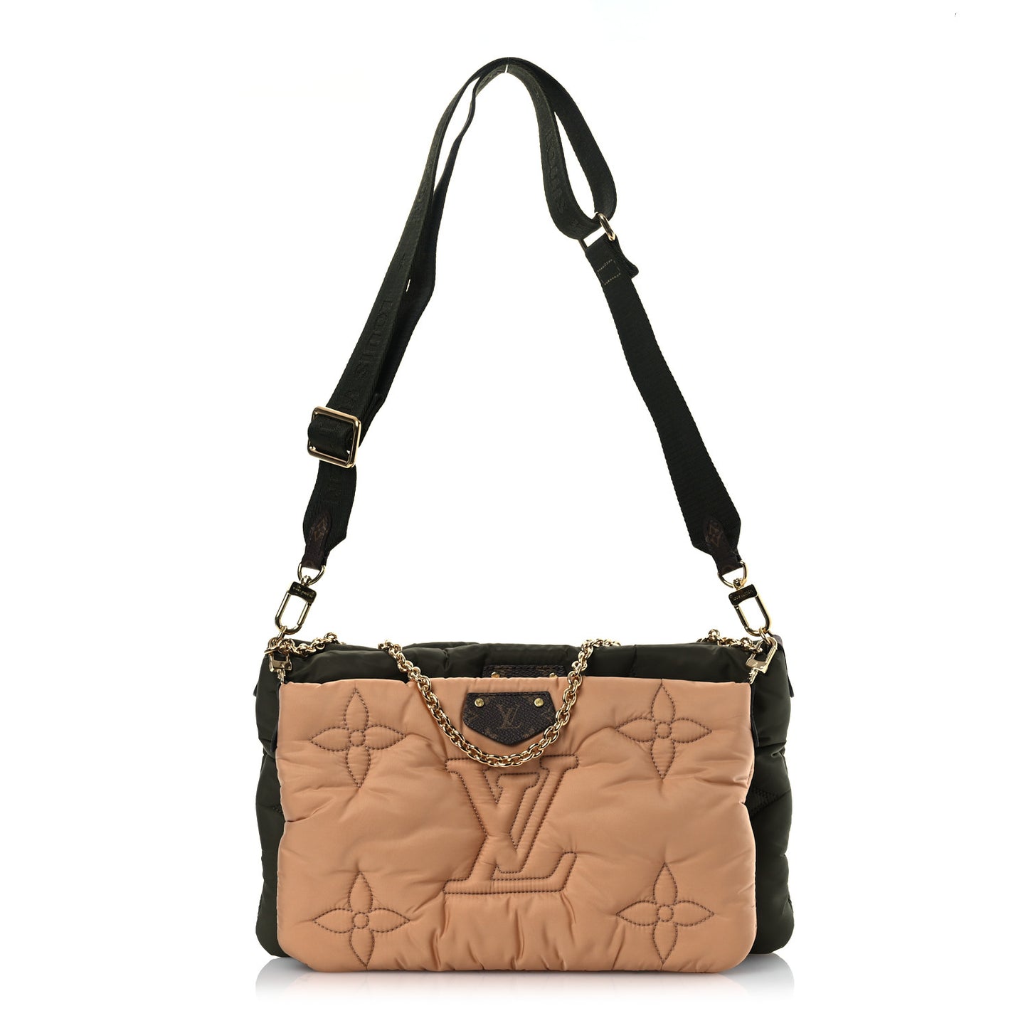 Econyl Monogram Pillow Maxi Multi Pochette Accessories Kaki Beige