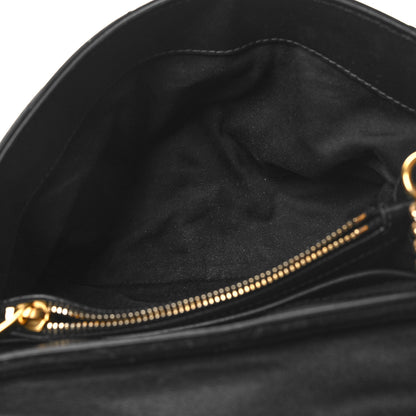 Saint Laurent Suede Calfskin Y Quilted Monogram Small Loulou Chain Satchel Black 5 of 13