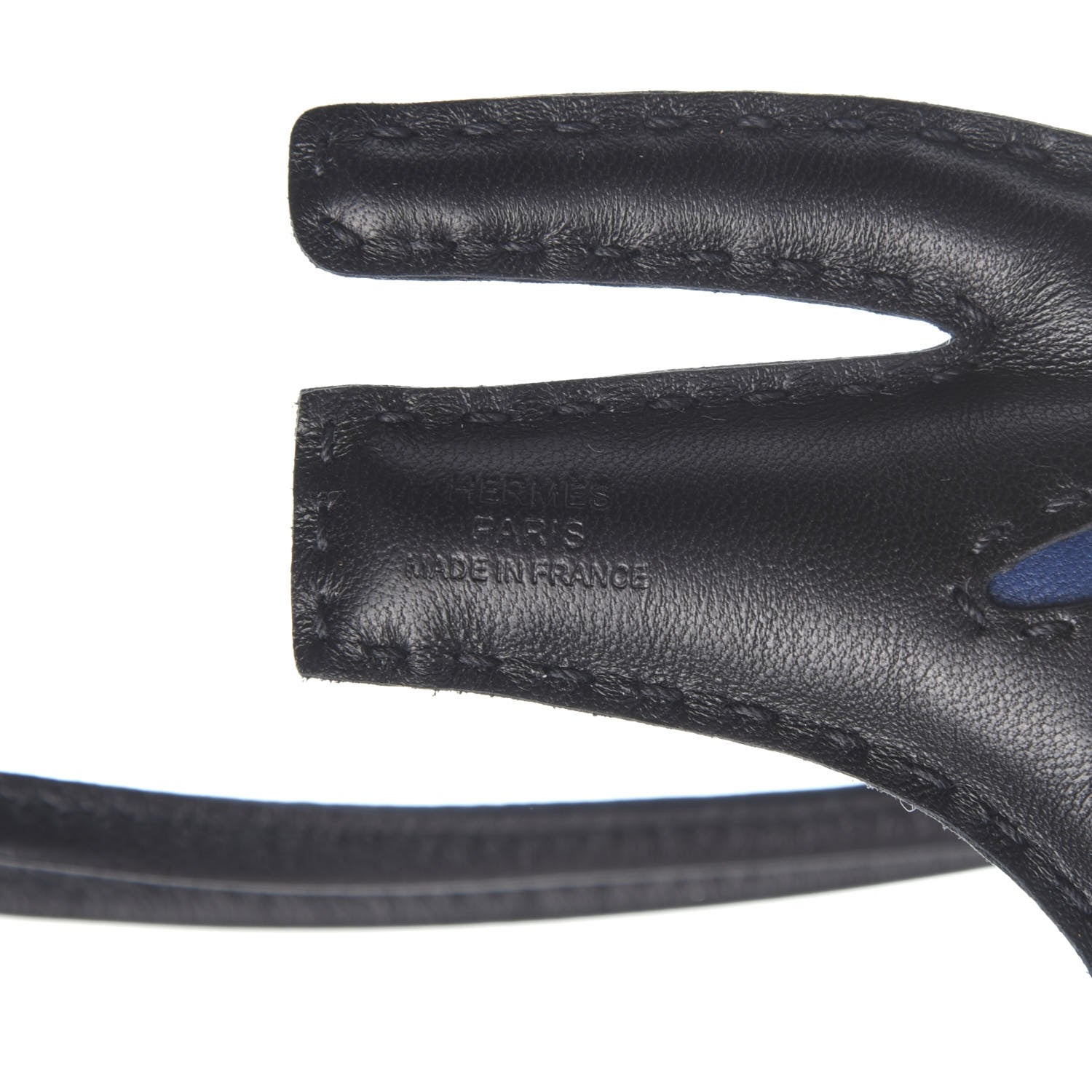 Hermes Milo Lambskin Rooroo Bag Charm Black Bleu de Malte 3 of 3