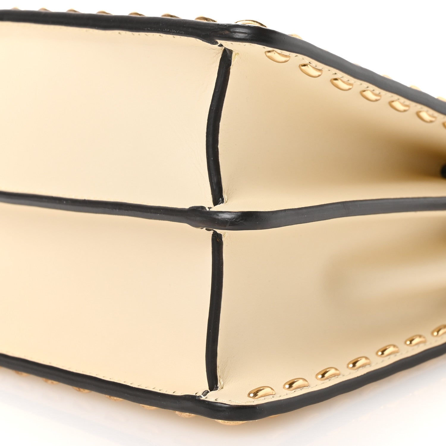 Fendi Vitello King Camoscio Metal Stitch Peekaboo I SEE U Satchel Pergamena Miele 10 of 10