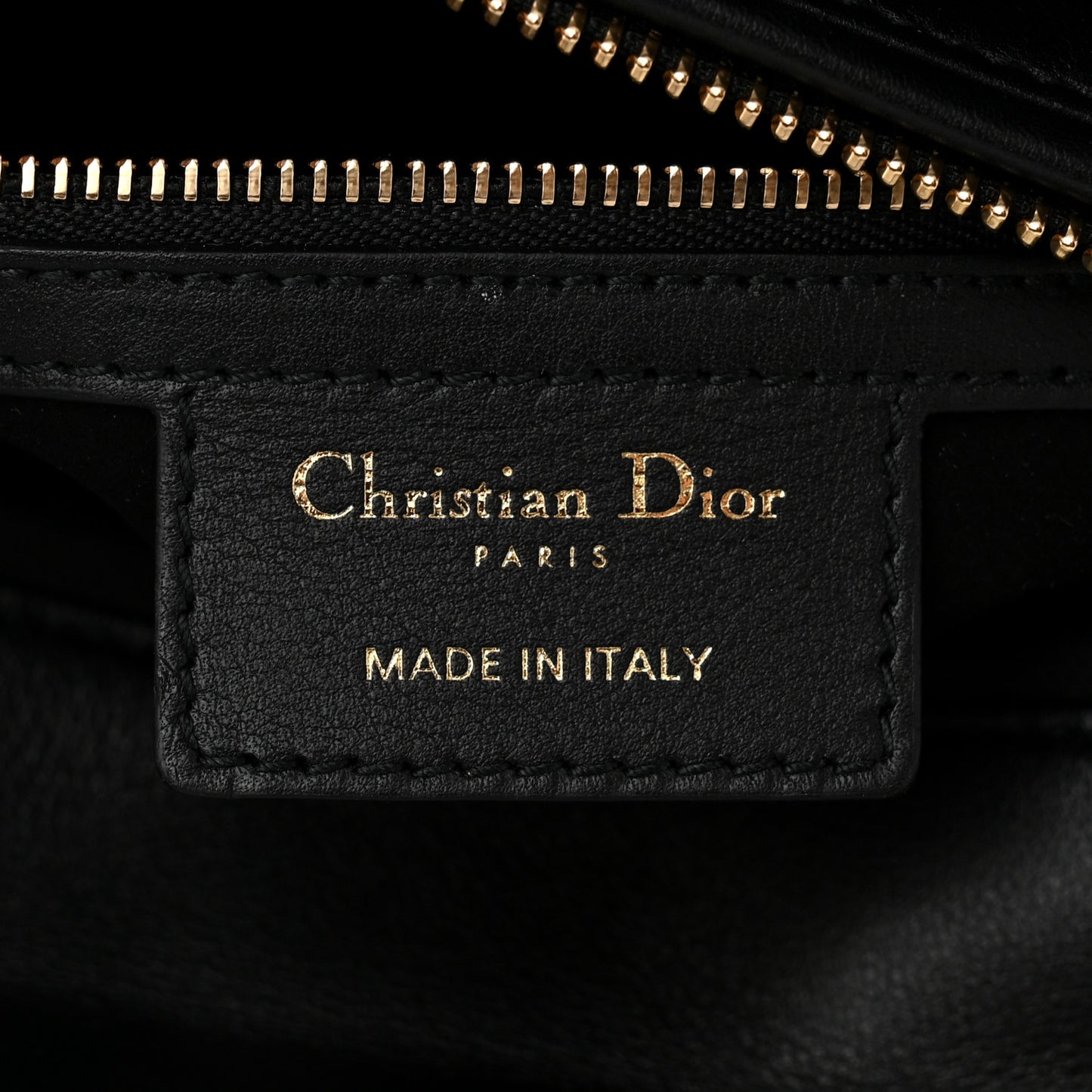 Calfskin Studded Sequin Medium Lady Dior Black