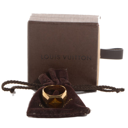 Louis Vuitton Gold Plated Sterling Silver Mens Fleur Ring Size M 6 of 6