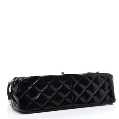 Chanel Patent Quilted Jumbo Double Flap Black 4 of 10