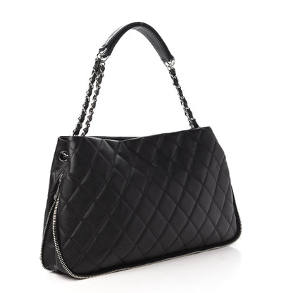 Chanel Caviar Quilted Expandable Zip Shoulder Bag Black 3 of 10