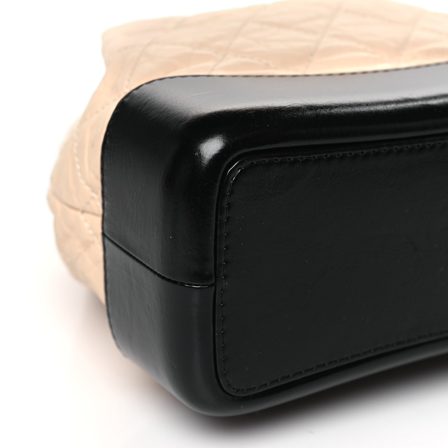 Aged Calfskin Quilted Small Gabrielle Backpack Beige Black