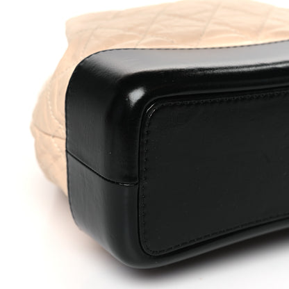 Chanel Aged Calfskin Quilted Small Gabrielle Backpack Beige Black 8 of 11