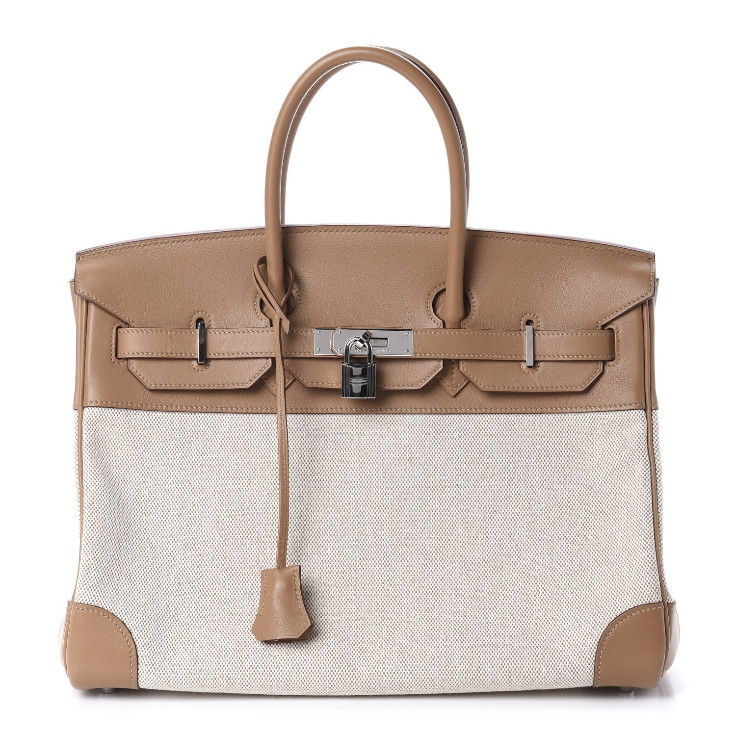 Hermes Toile Swift Birkin 35 Biscuit 1 of 10