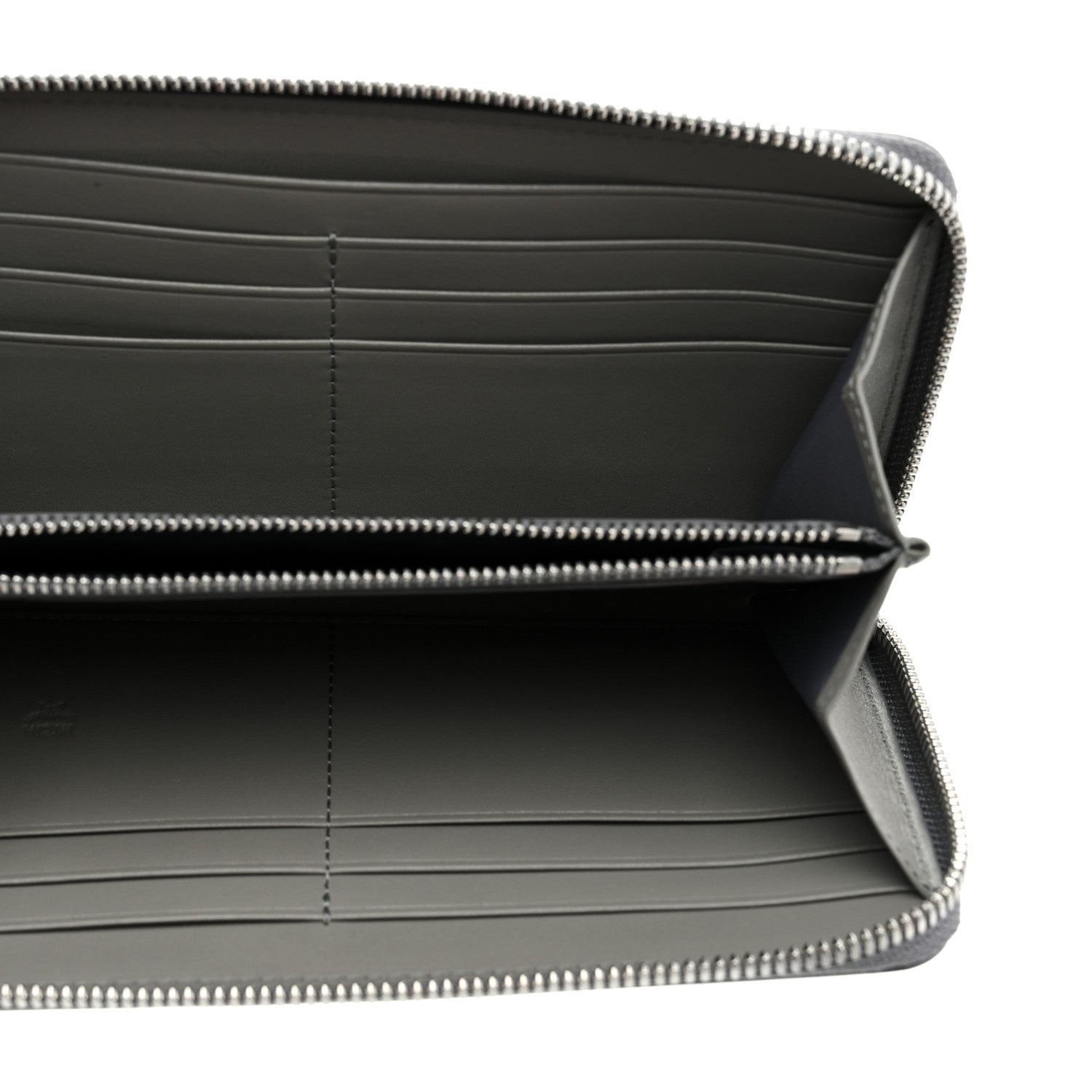 MCM Metallic Monogram Patent Large Zip Around Wallet Silver 5 of 7