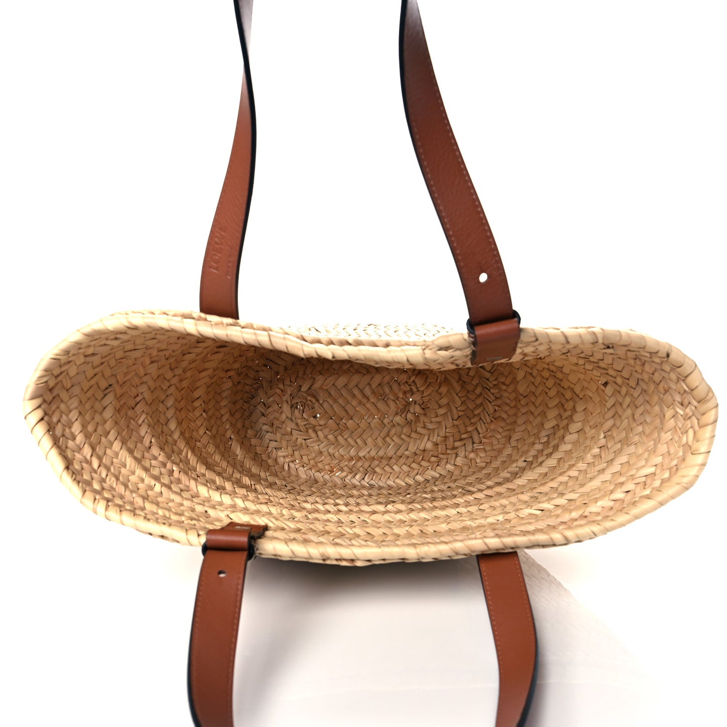 Raffia Small Basket Tote Bag Natural Tan Navy