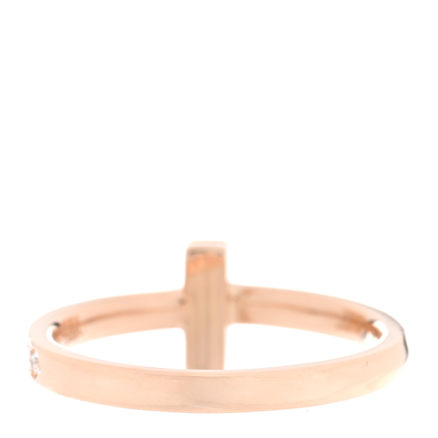 Tiffany 18K Rose Gold Diamond 2.5mm T T1 Ring 54 6.75 3 of 5
