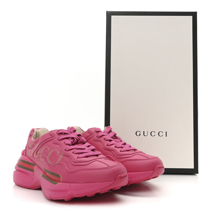 Gucci Calfskin Logo Womens Rhyton Sneakers 35.5 Box Pink 9 of 9