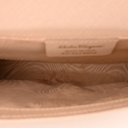 Salvatore Ferragamo Hammered Calfskin Mini Miss Vara Bow Chain Bag New Bisque 5 of 9