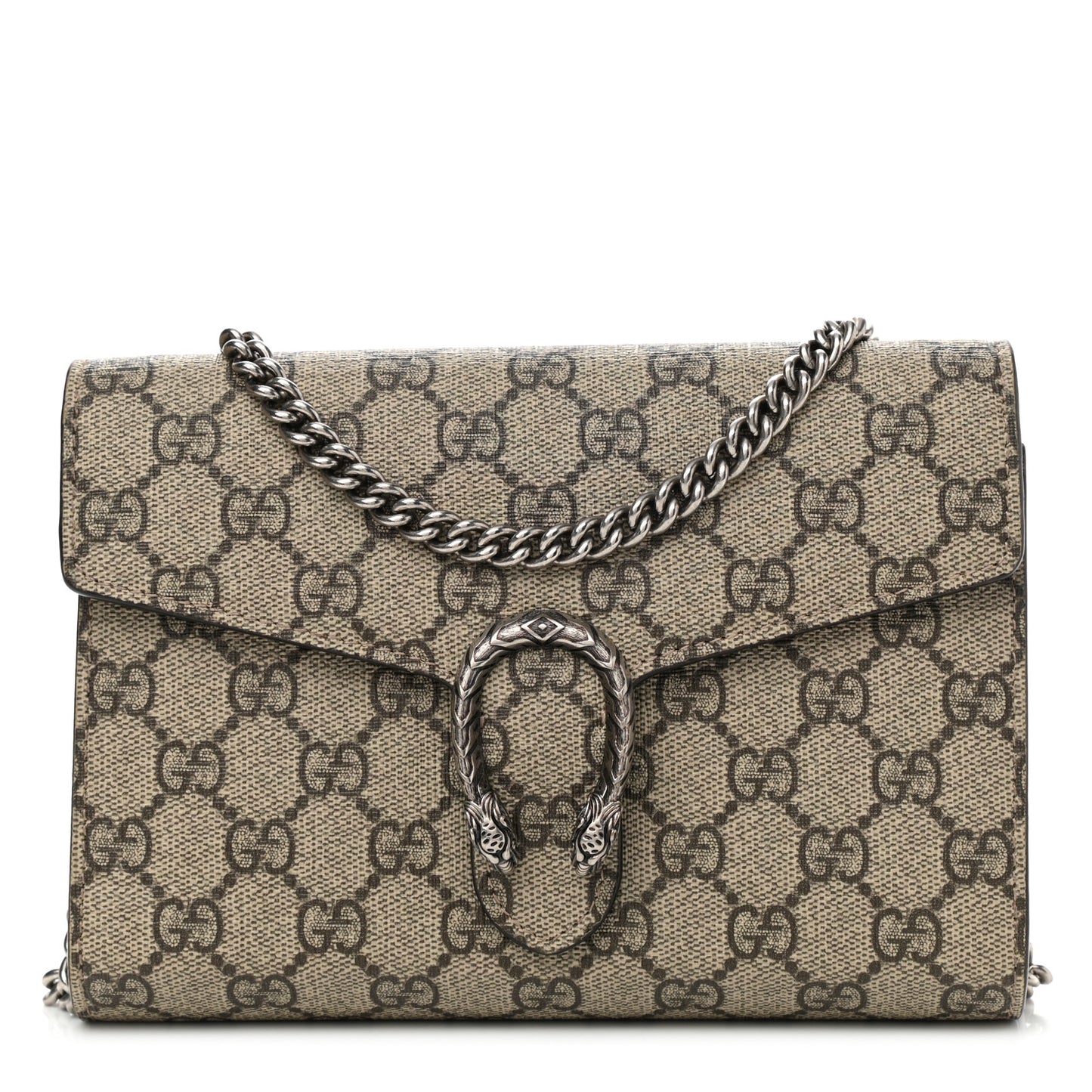 GG Supreme Monogram Mini Dionysus Chain Wallet Beige Taupe