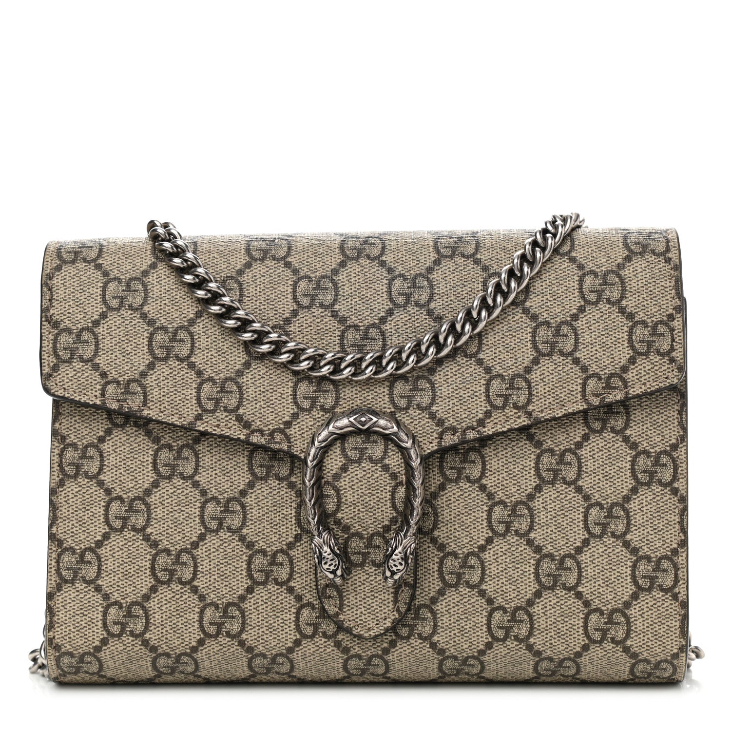Gucci GG Supreme Monogram Mini Dionysus Chain Wallet Beige Taupe 1 of 11