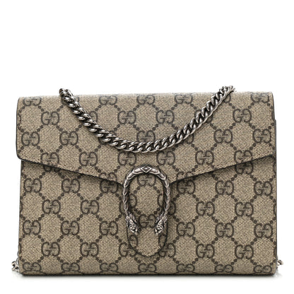Gucci GG Supreme Monogram Mini Dionysus Chain Wallet Beige Taupe 1 of 11