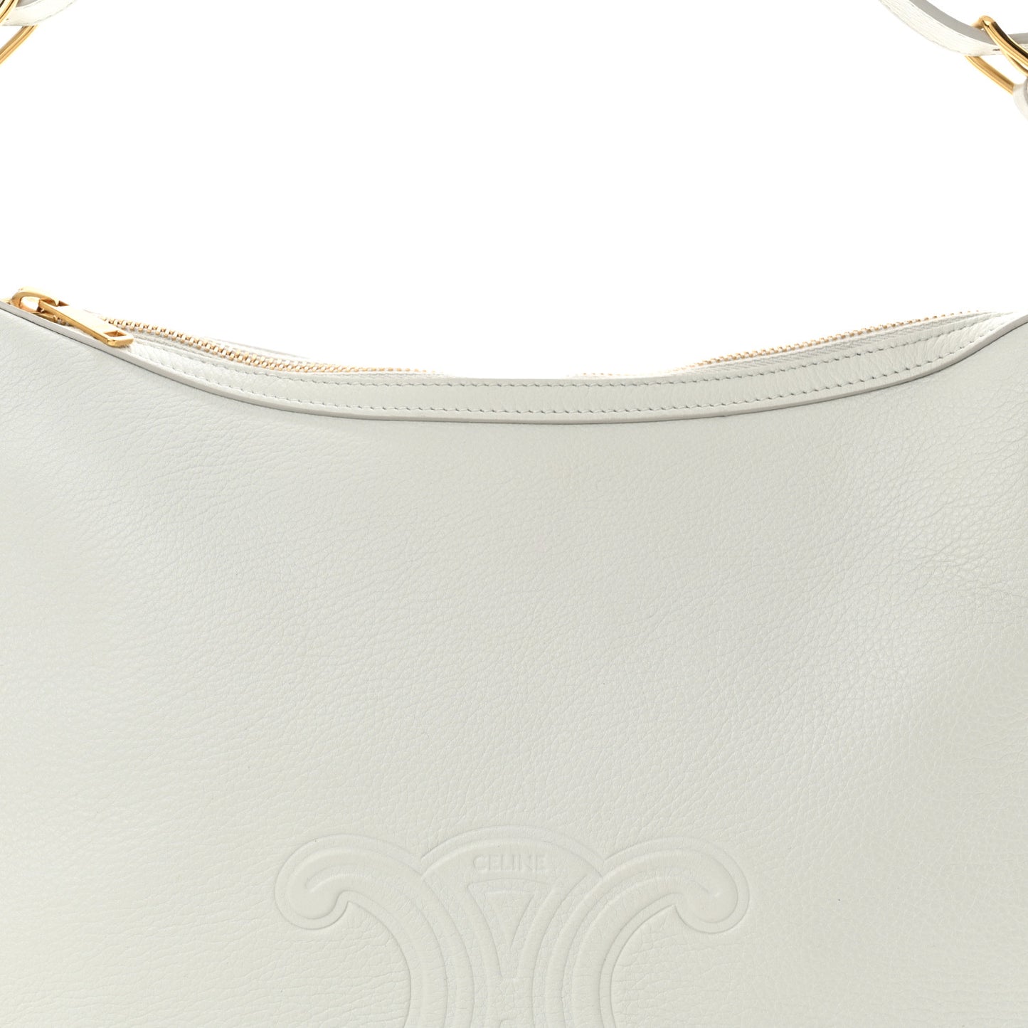 Supple Calfskin Cuir Triomphe Heloise Shoulder Bag Light Stone