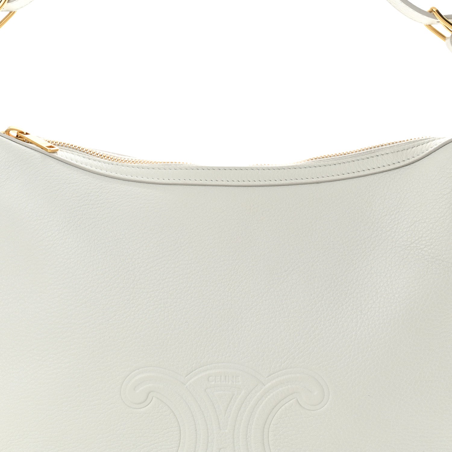 Celine Supple Calfskin Cuir Triomphe Heloise Shoulder Bag Light Stone 7 of 10