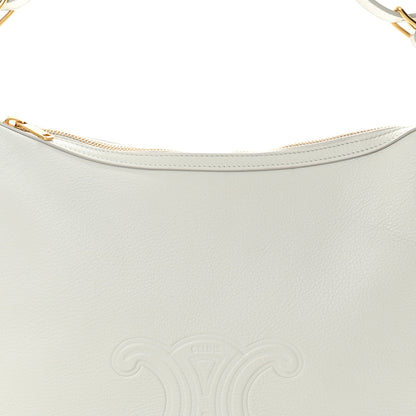 Celine Supple Calfskin Cuir Triomphe Heloise Shoulder Bag Light Stone 7 of 10