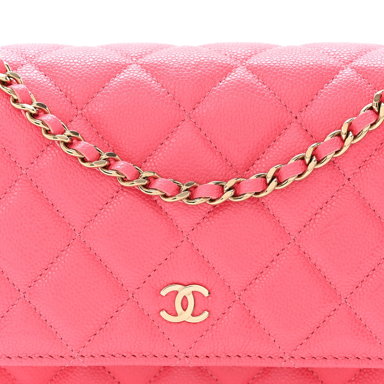 Chanel Caviar Quilted Wallet On Chain WOC Dark Pink 9 of 11