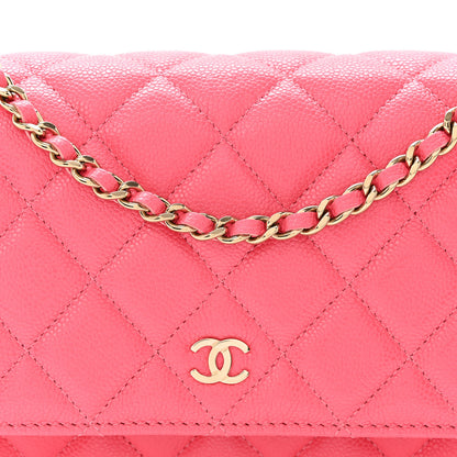 Chanel Caviar Quilted Wallet On Chain WOC Dark Pink 9 of 11