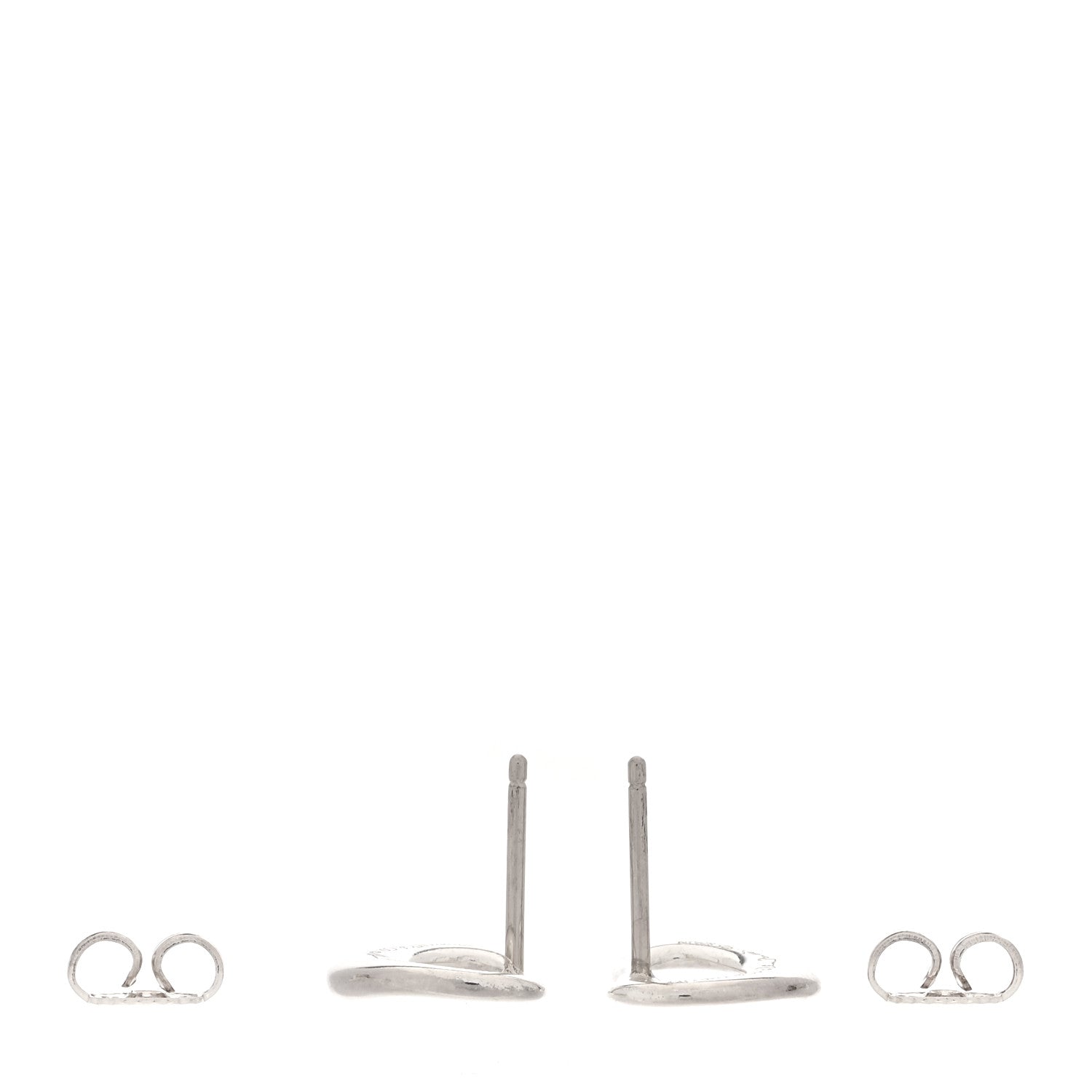Tiffany Sterling Silver Elsa Peretti 11mm Open Heart Earrings 3 of 4