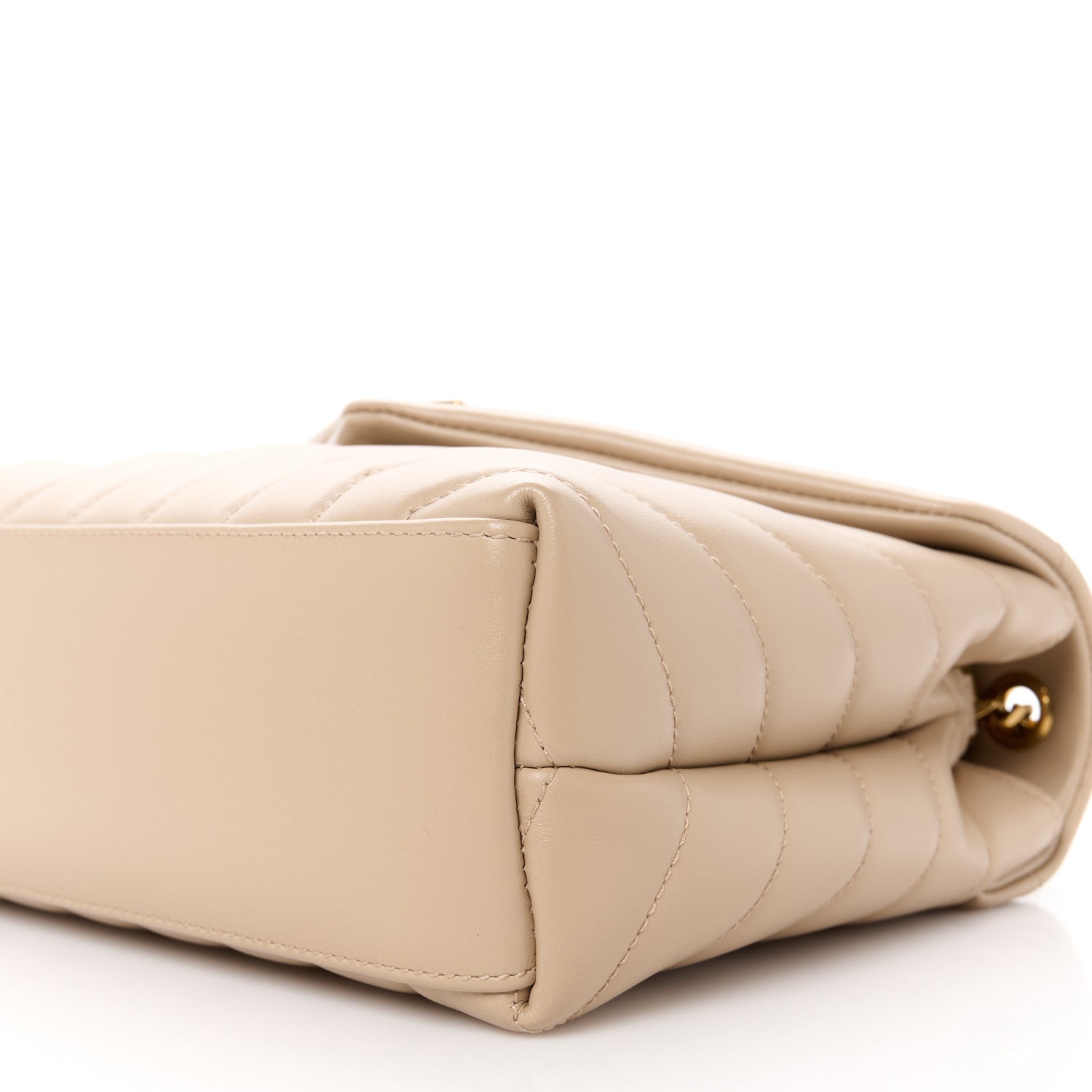 Saint Laurent Calfskin Y Quilted Monogram Small Loulou Chain Satchel Dark Beige 11 of 11