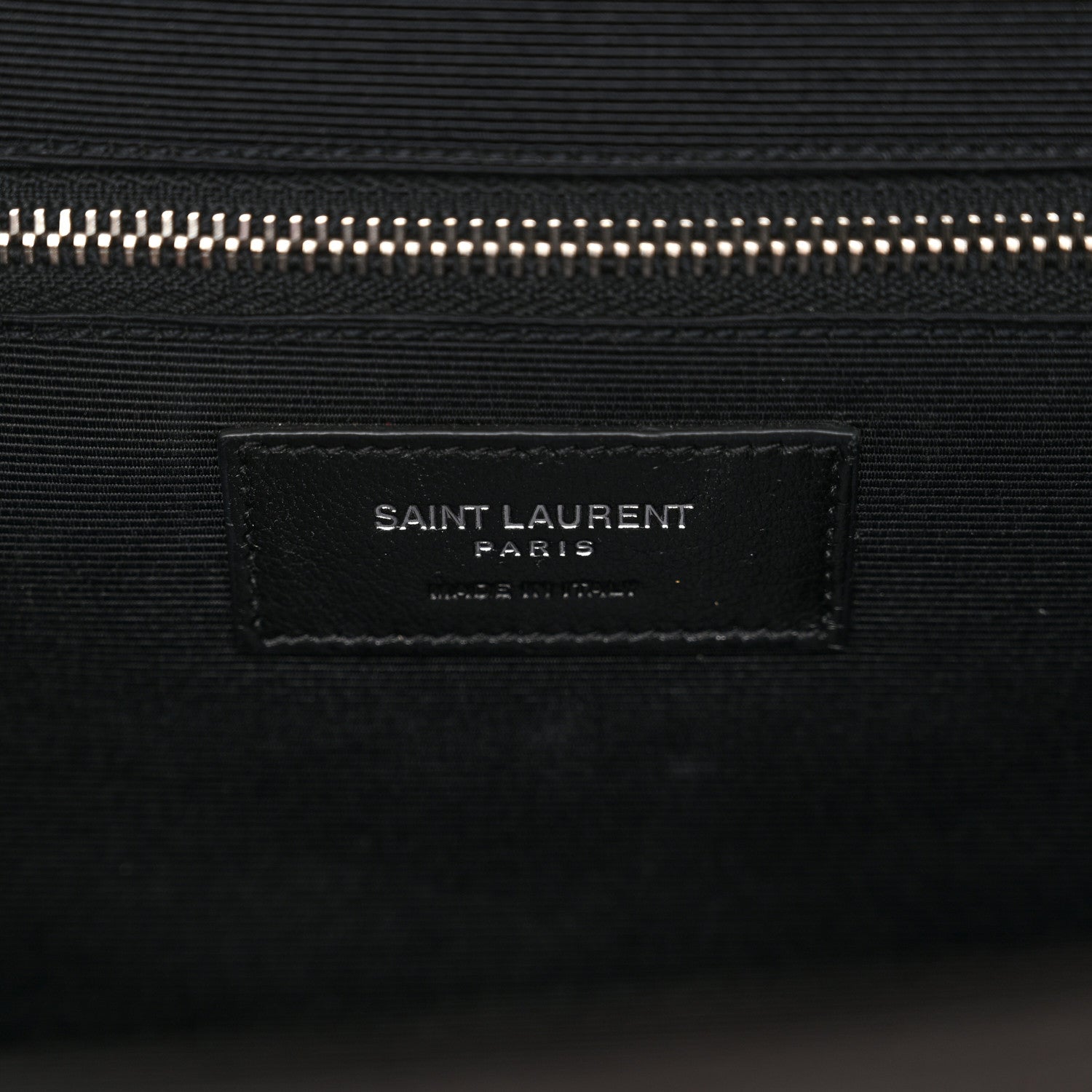 Saint Laurent Calfskin Crocodile Embossed Large Monogram Satchel Dark Brown 6 of 12