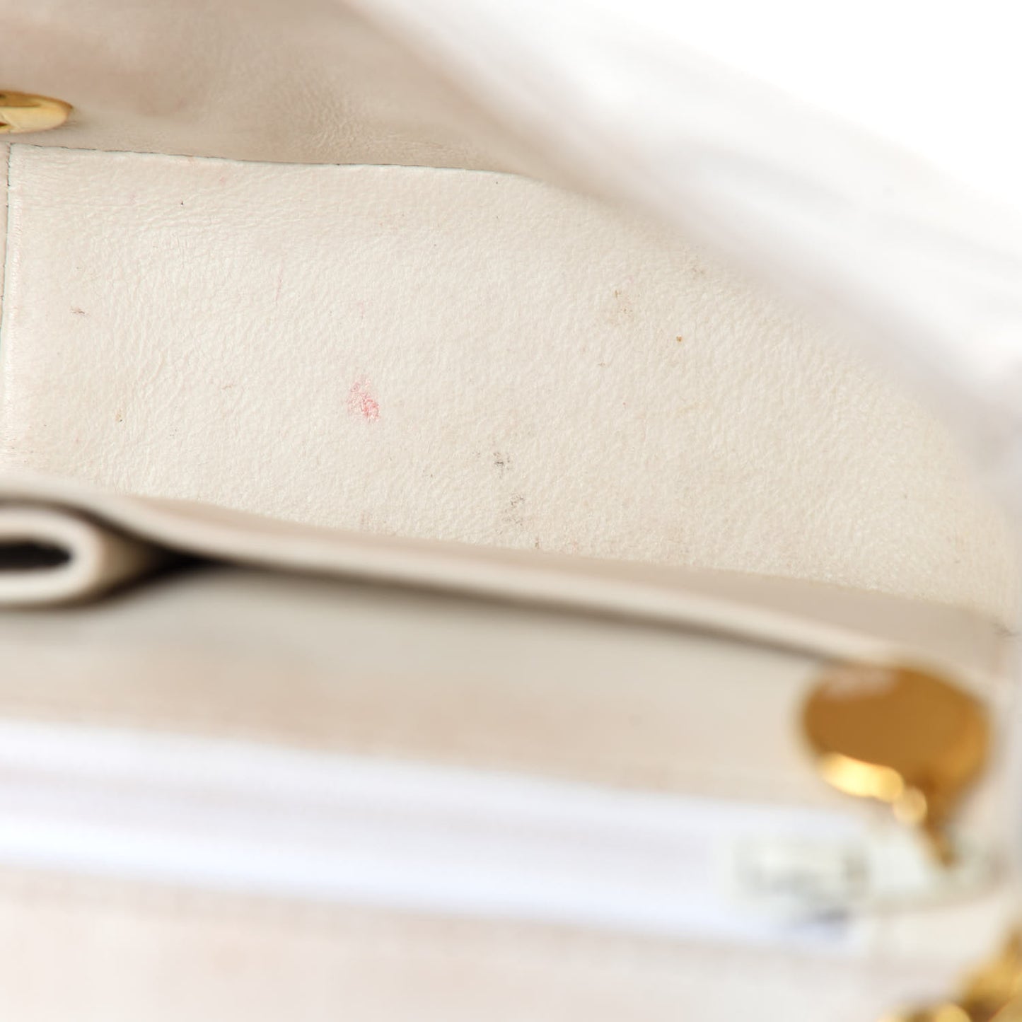 Lambskin Quilted Small Single Flap White