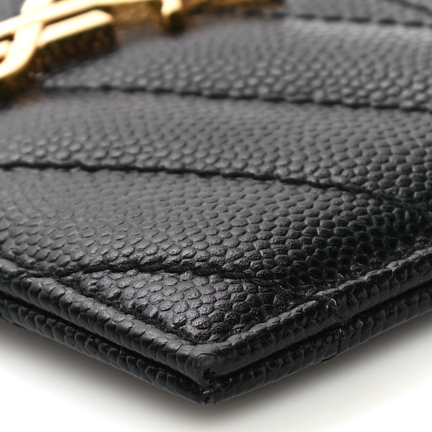 Grain De Poudre Matelasse Chevron Monogram Credit Card Case Black