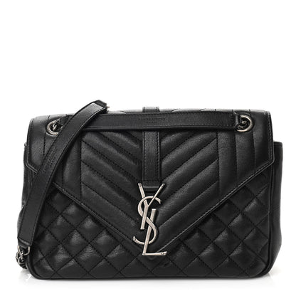 Saint Laurent Sheepskin Tri-Quilt Monogram Medium College Bag Black 1 of 11
