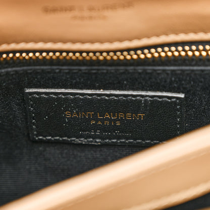 Saint Laurent Calfskin Y Quilted Monogram Toy Loulou Crossbody Bag Latte 6 of 12