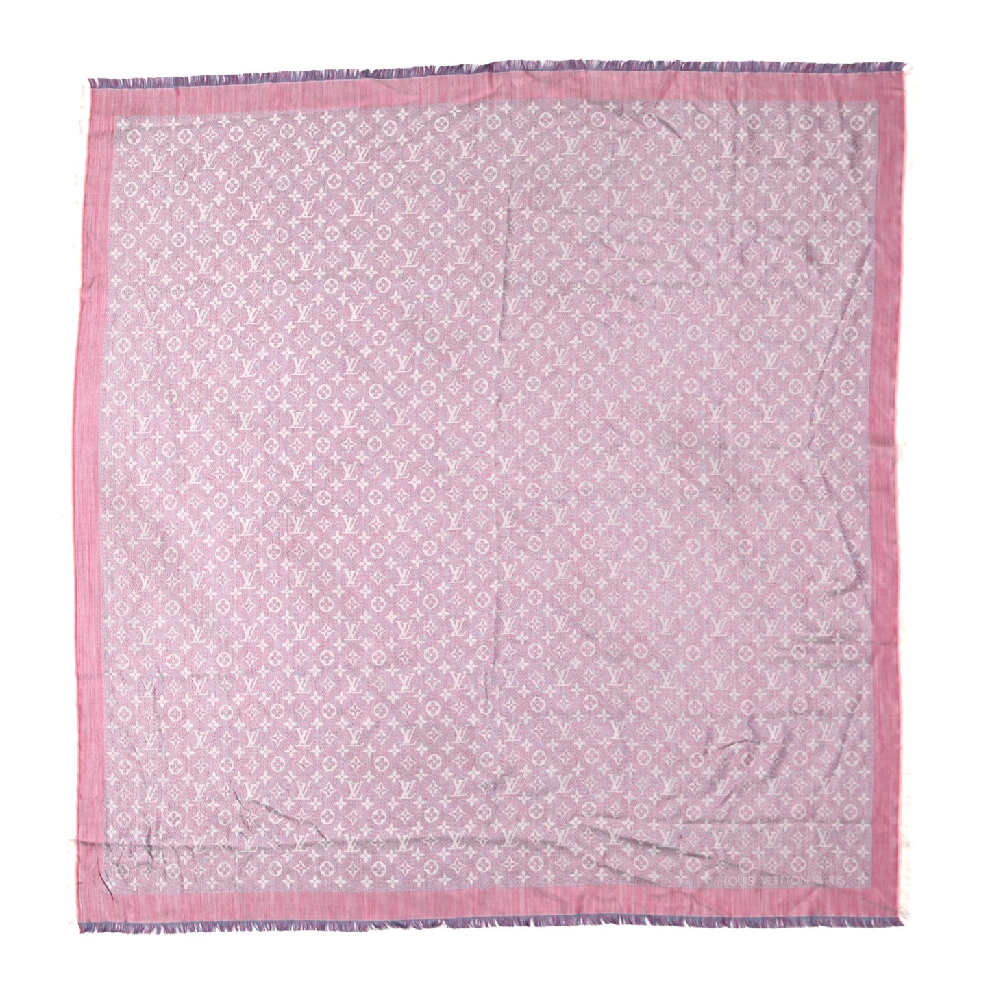 Silk Wool Monogram Shine Shawl